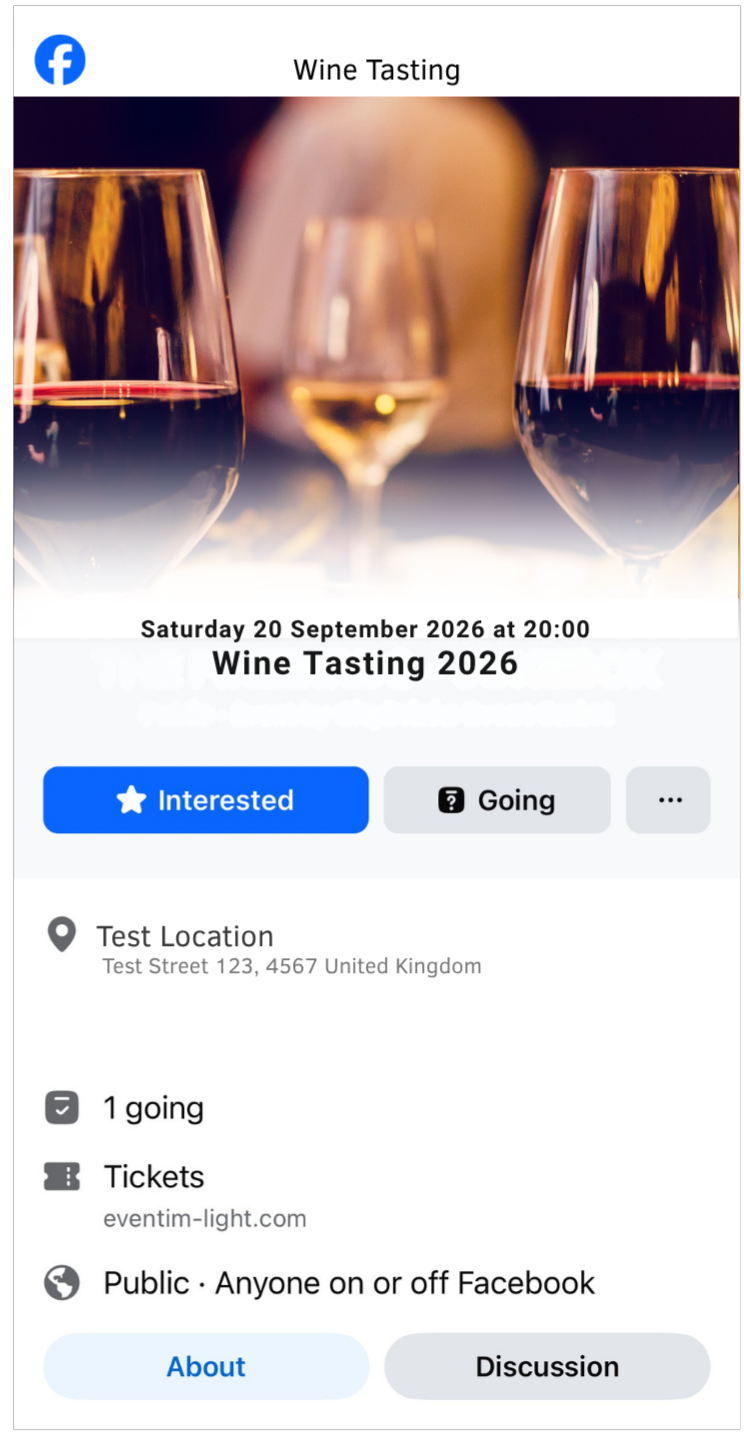 Facebook Event Screenshot